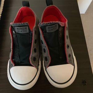 Grey velcro converse